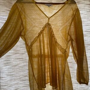 Sheer Mustard Yellow Blouse